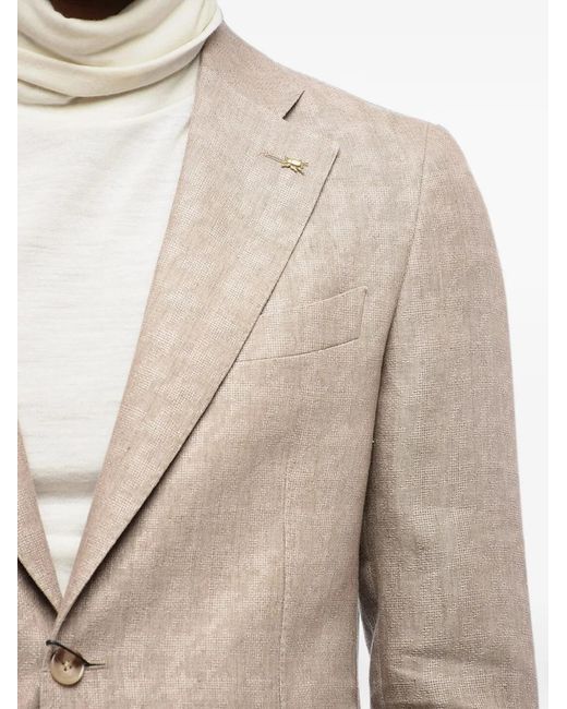 Corneliani Natural Jacquard Single-Breasted Blazer for men