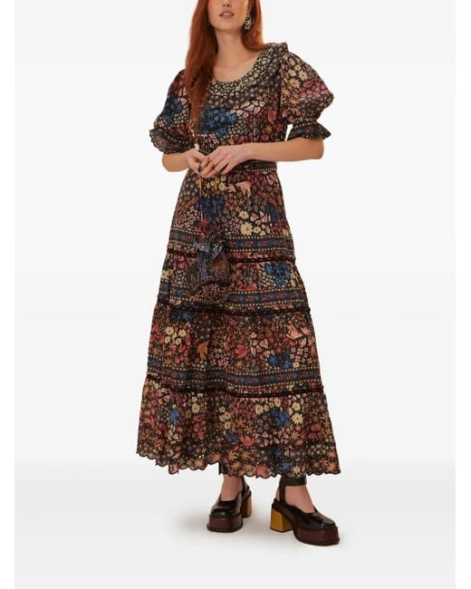 FARM Rio Beaded-Belt Tiered Maxi Dress in Brown | Lyst FARM Rio Beaded-Belt Tiered Maxi Dress in Brown | Lyst