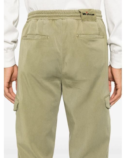 Kiton Green Elasticated-Waist Trousers for men