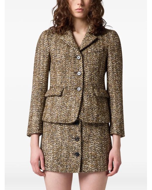 MSGM Brown Single-Breasted Jacket