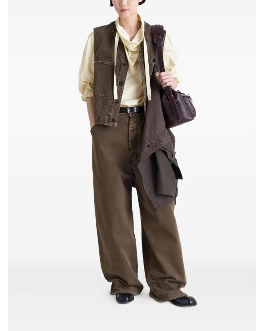 Lemaire Natural High-Neck Drawstring Blouse