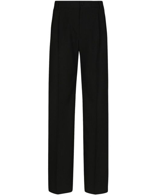 Dolce & Gabbana Black Wide-leg Cotton Trousers for men