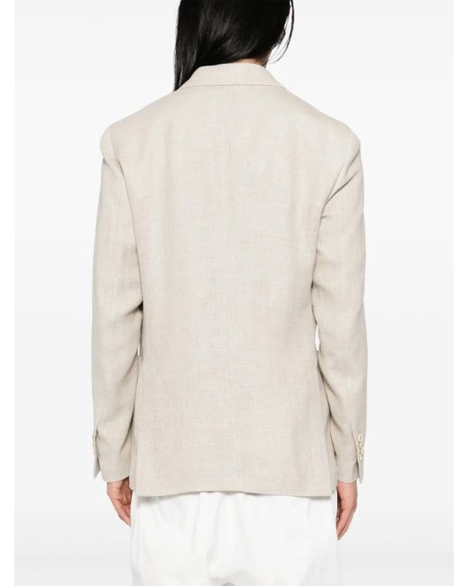 Lardini Natural Double-Breasted Blazer for men