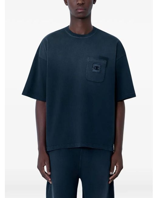 Champion Blue Patch-Pocket T-Shirt for men