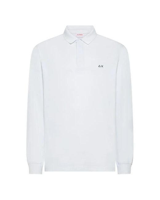 Sun 68 Langärmeliges Poloshirt in White für Herren
