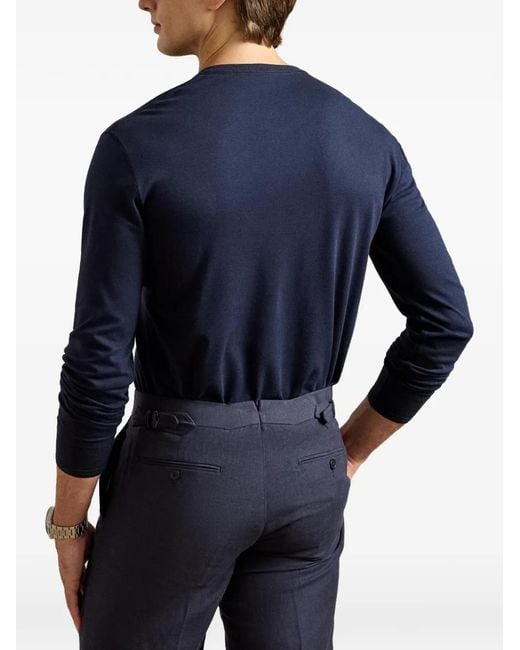Ralph Lauren Blue Henley Long-Sleeve T-Shirt for men