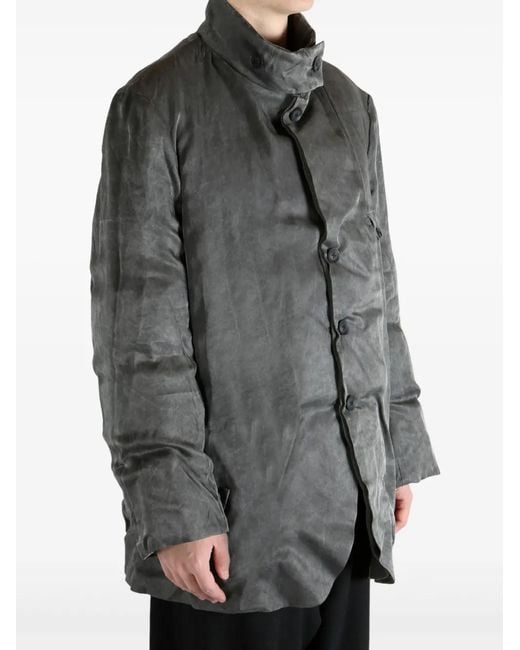 Yohji Yamamoto Gray Padded Design Padded Jacket for men
