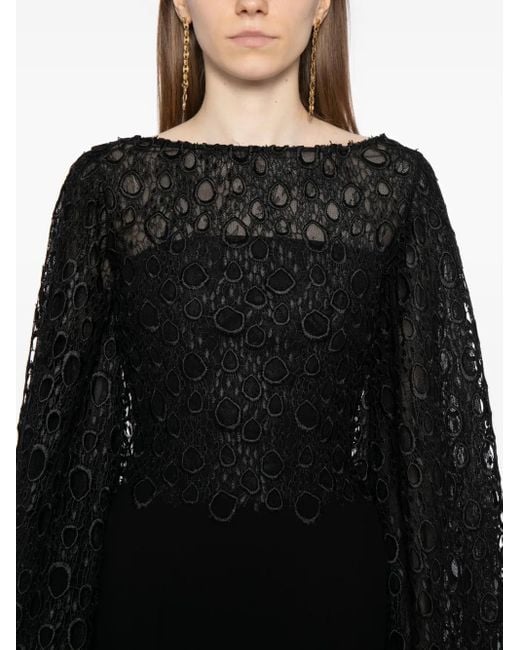 Saiid Kobeisy Black Guipurre Dress