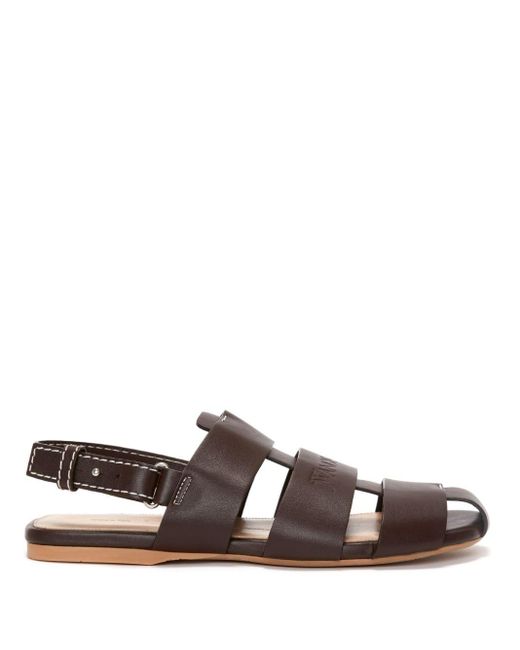 J.W. Anderson Brown Caged Leather Slingback Sandals