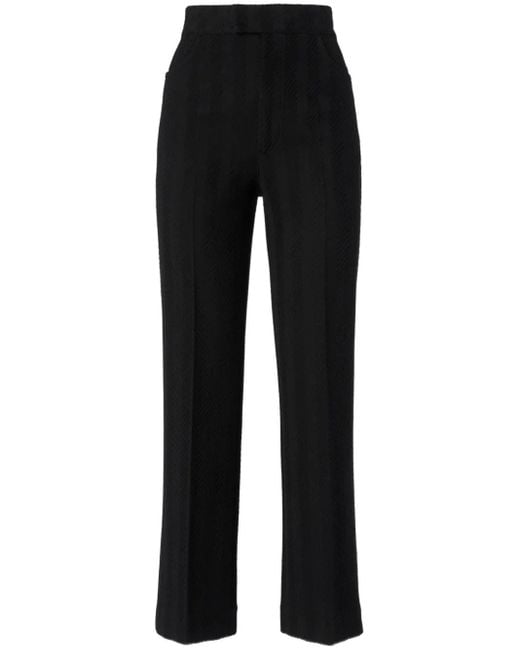 Missoni Black Zigzag-Pattern Straight Trousers