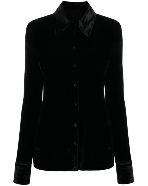 Jil Sander Black Velvet Shirt
