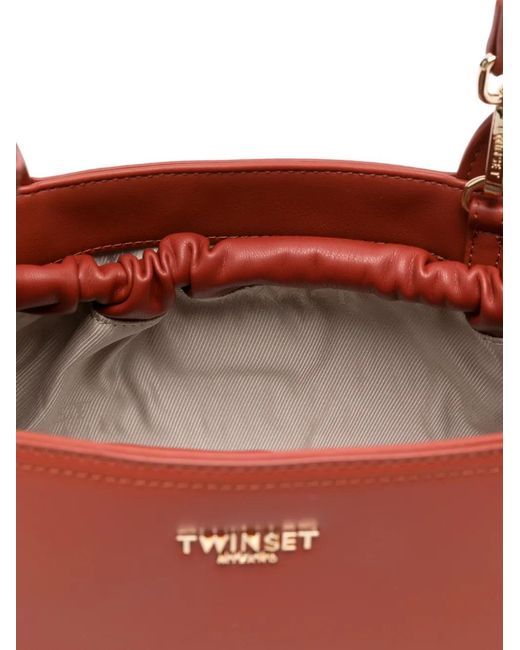 Twinset Red Logo-Plaque Tote Bag