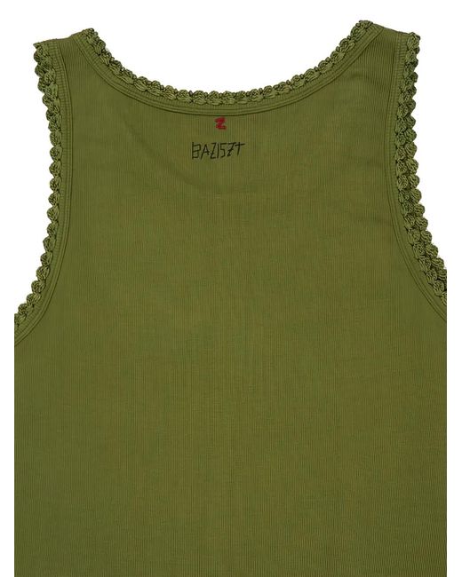 BAZISZT Green Crochet Vest for men