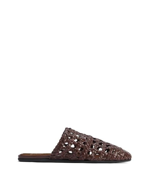 Giuseppe Zanotti Brown Hand-Woven Cage Slippers