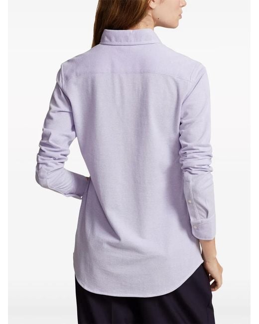 Polo Ralph Lauren Blue Polo Pony-Embroidered Cotton Shirt