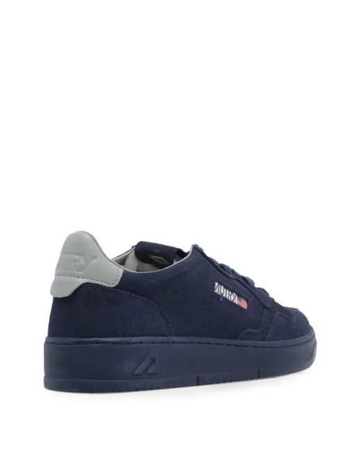 Autry Blue Medalist Low Perforated Panelled Sneakers for men
