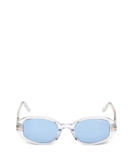 Tom Ford Blue Iggy Oval-Frame Sunglasses