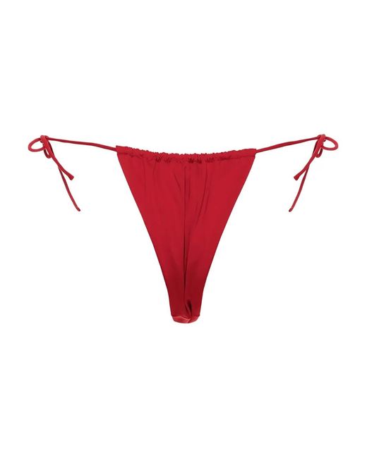 Agua Bendita Red Alexis Ring-Detail Bikini Bottom
