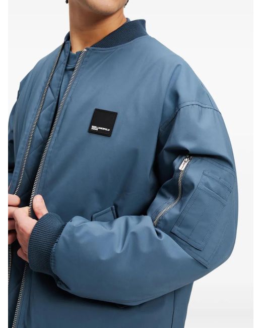 メンズ Karl Lagerfeld ジップアップ ボンバージャケット Blue