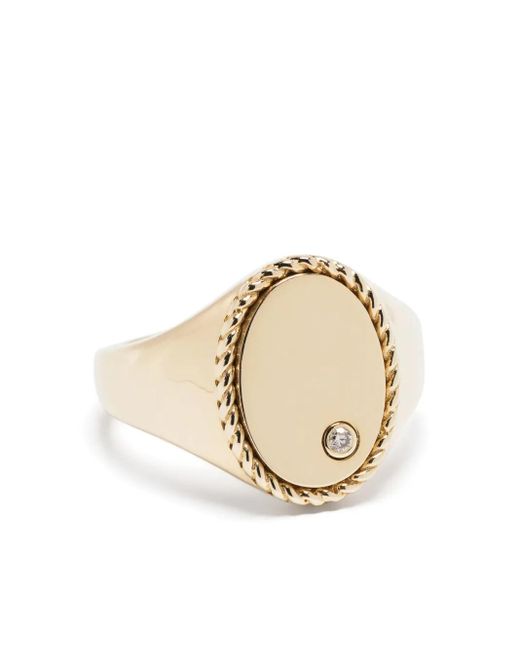 Yvonne Léon Chevalier Oval シグネットリング 9kイエローゴールド Metallic