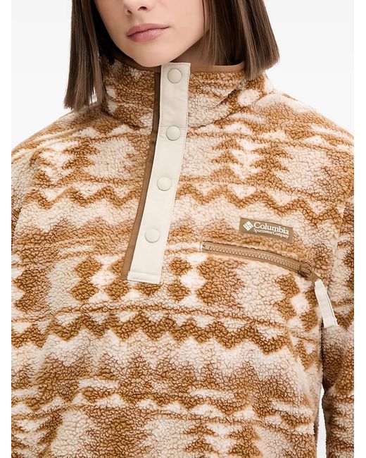 Columbia Brown Patterned Button-Up Top