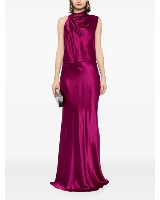 Michelle Mason Purple Open Back Top