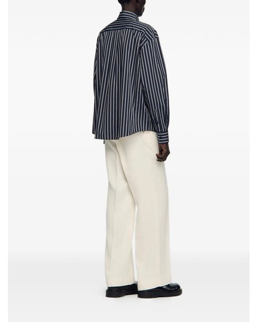 Sandro Blue Striped Cotton Shirt for men