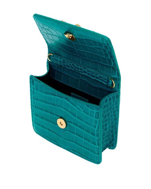 Roberto Cavalli Blue Roar Crocodile-Effect Tote Bag
