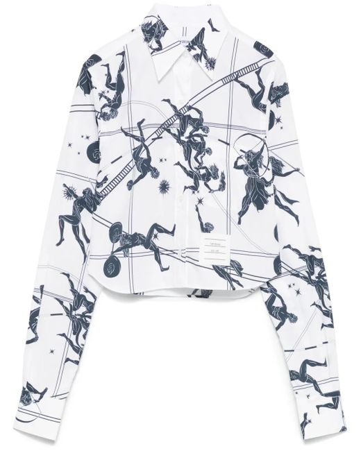 Camicia Crop di Thom Browne in White