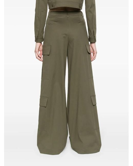 Moschino Green Wide-Leg Cargo Trousers