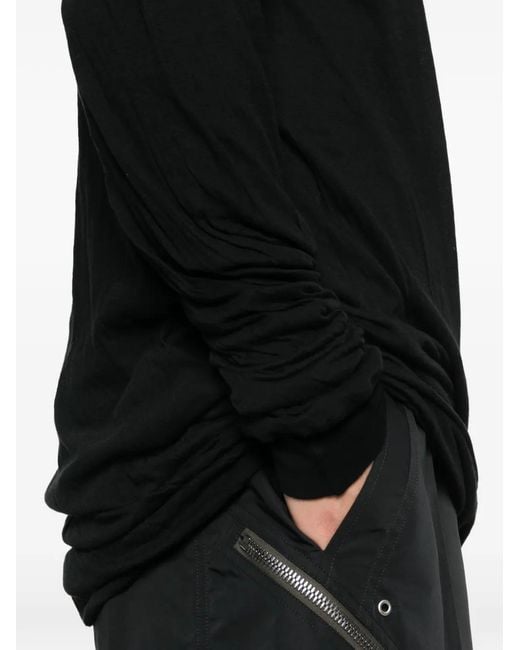 Rick Owens Black Jumbo Double Long-Sleeved T-Shirt for men