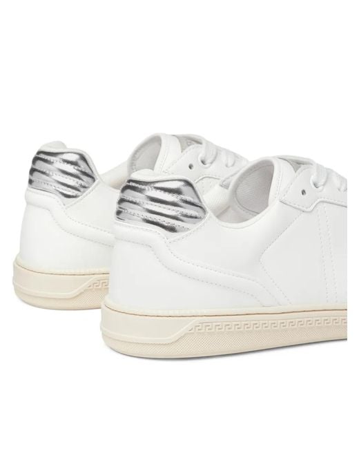 Versace White Low-Top Multicolour Sneakers With Silk And Nylon Accents for men