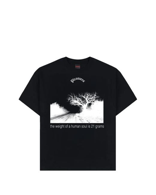Pleasures Black Graphic-Print T-Shirt for men
