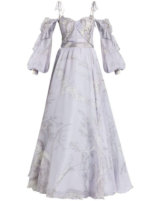Off-Shoulder Gown ZEENA ZAKI en coloris White