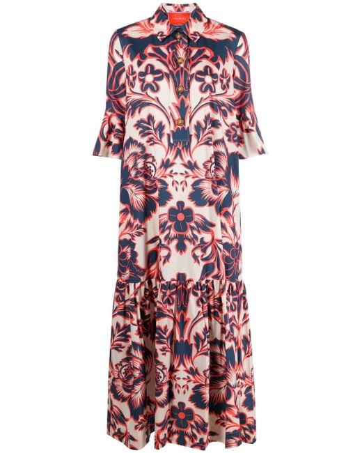 LaDoubleJ Red Artemis Cotton Midi Dress