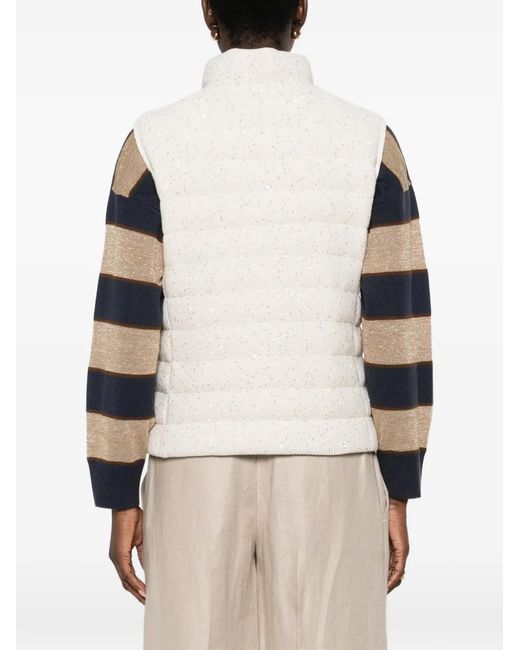 Brunello Cucinelli Natural Cotton Down Vest