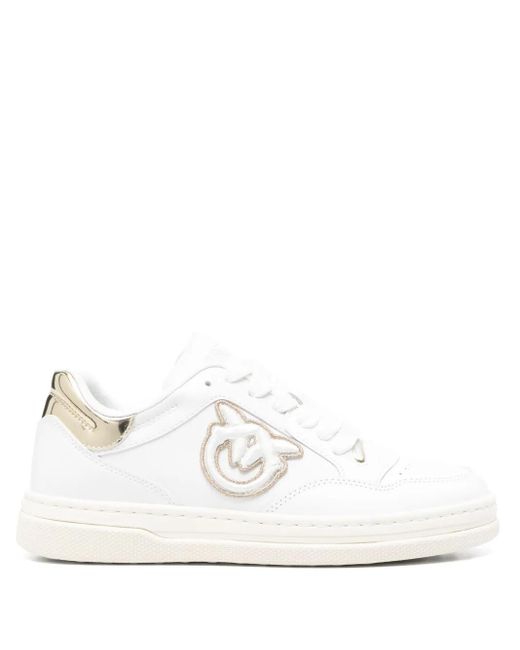 Pinko White Sneakers mit Logo-Stickerei