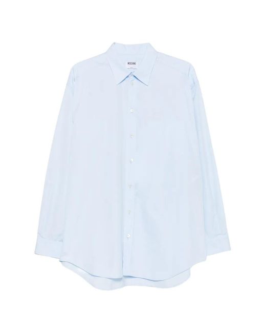 Moschino White Graphic-Print Patch-Pocket Shirt for men