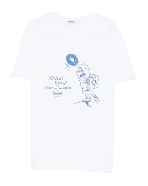 Kompakt Record Bar Men's Blue Graphic Print T-Shirt