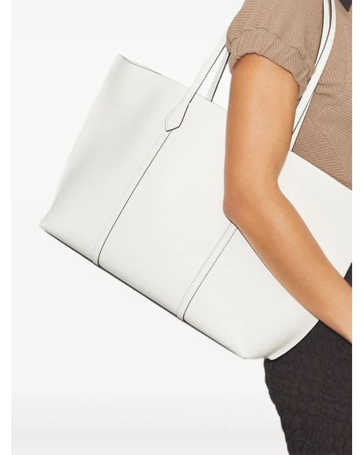 Tory Burch White Perry Tote Bag