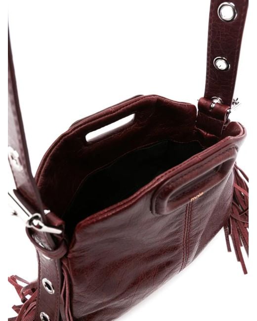 Maje Purple Mini Miss M Leather Shoulder Bag