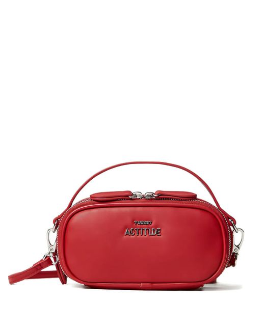 Twinset Red Oval Double-Zip Mini Bag