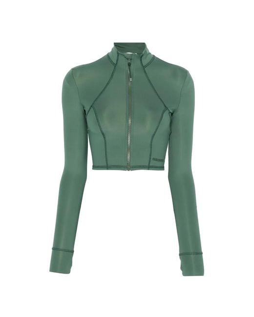 Patrizia Pepe Green Exposed-Seam Zip-Up Jacket