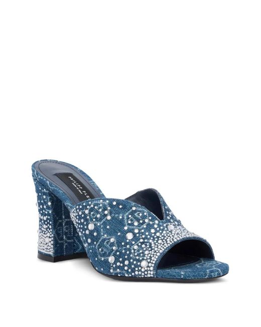 Philipp Plein Blue Sandales À Bride Salomé