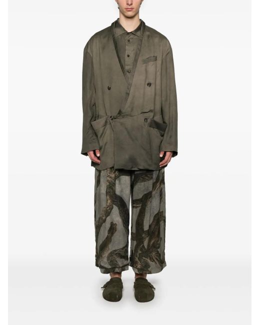 Ziggy Chen Gray Double-Breasted Blazer for men