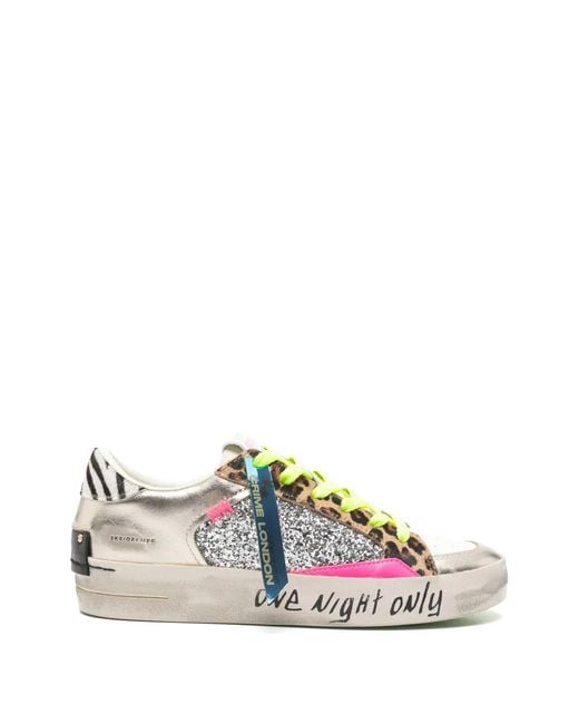 Crime London Metallic Glitter-Embellishment Sneakers