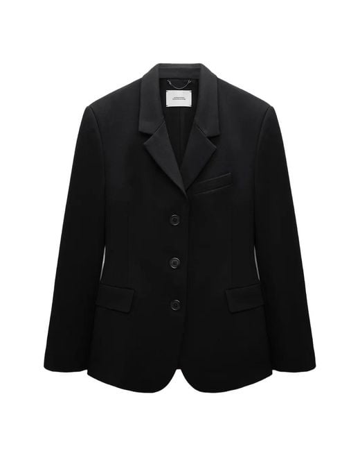 Dorothee Schumacher Black Emotional Essence Single-Breasted Punto Milano Blazer