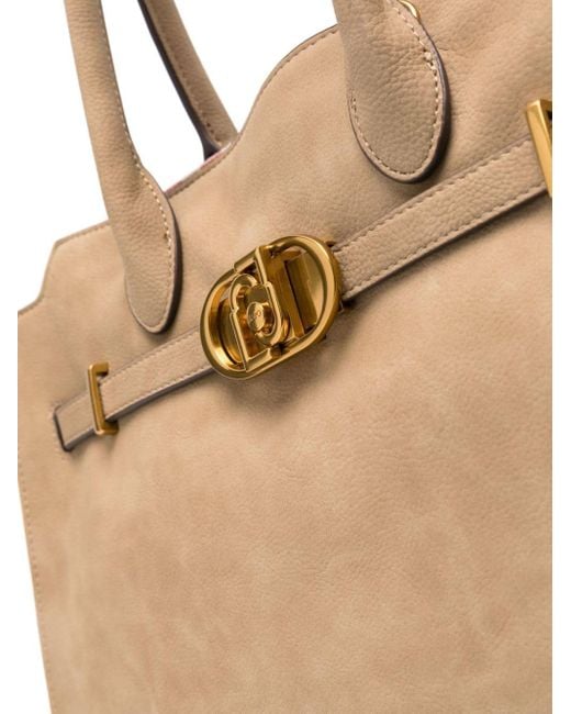 Liu Jo Natural Synthetic Leather Tote Bag With Logo Plaque And Shoulder Strap