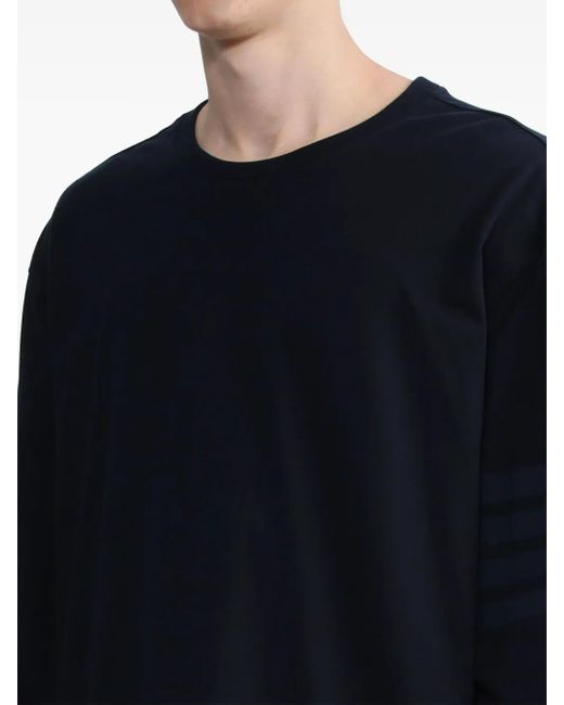 Thom Browne Blue 4-Bar Stripe Cotton T-Shirt for men