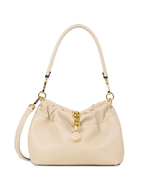 Etro Natural Small Vela Blossom Leather Shoulder Bag